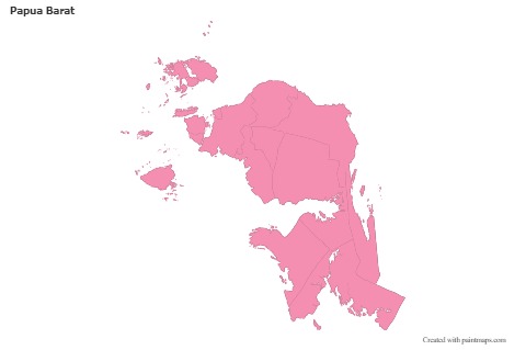 Contoh Peta untuk Papua Barat (merah jambu,garis besar)