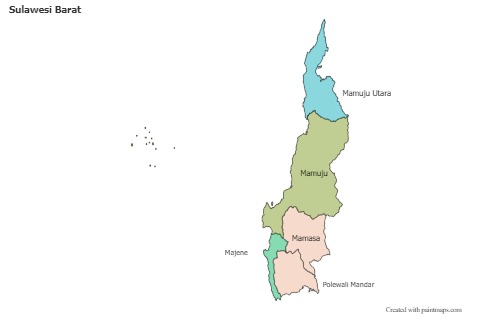 Sulawesi Barat için Örnek Haritalar (renkli)