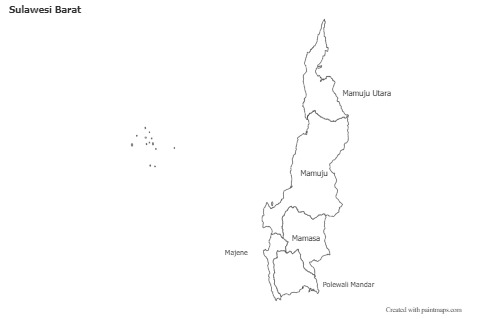 Sulawesi Barat için Örnek Haritalar (siyah-beyaz)
