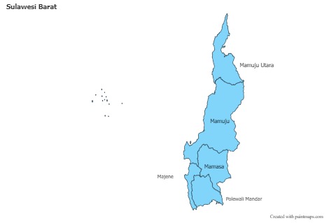 Sulawesi Barat için Örnek Haritalar (mavi)