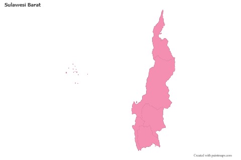 Sulawesi Barat için Örnek Haritalar (pembe,anahat)