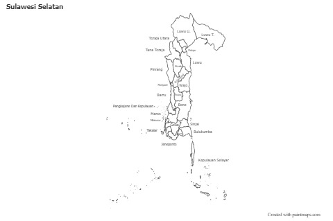 Sulawesi Selatan için Örnek Haritalar (siyah-beyaz)