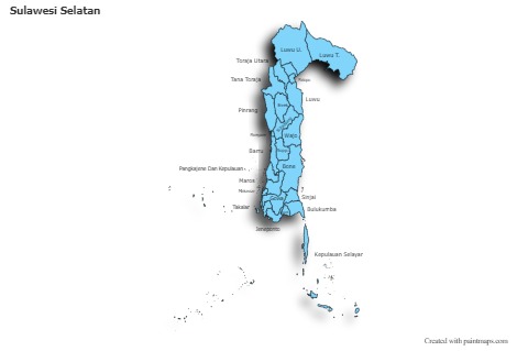 Sulawesi Selatan için Örnek Haritalar (mavi,gölgeli)