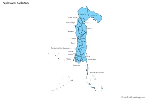 Sulawesi Selatan için Örnek Haritalar (mavi)