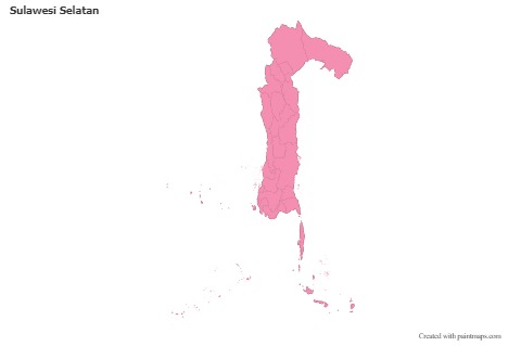 Sulawesi Selatan için Örnek Haritalar (pembe,anahat)