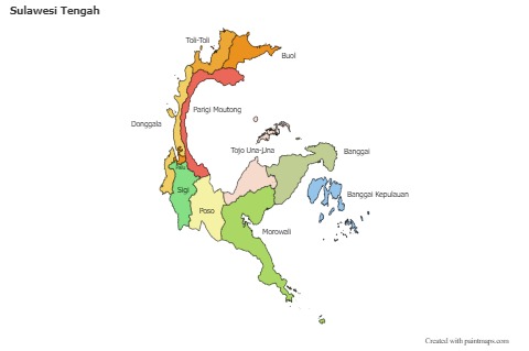 Sulawesi Tengah için Örnek Haritalar (renkli)