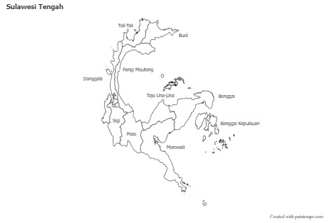 Sulawesi Tengah için Örnek Haritalar (siyah-beyaz)