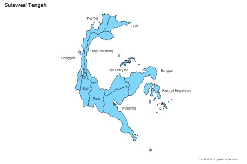 Sulawesi Tengah için Örnek Haritalar (mavi)