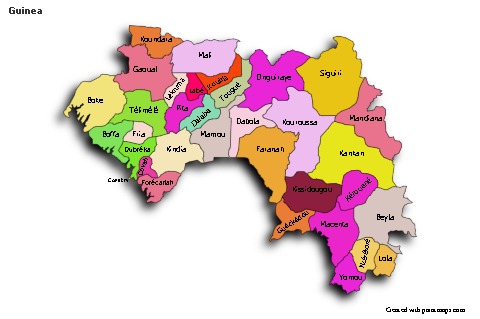 Sample Maps for Guinea (colored,shadowy)