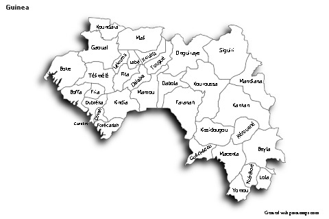 Sample Maps for Guinea (black-white,shadowy)