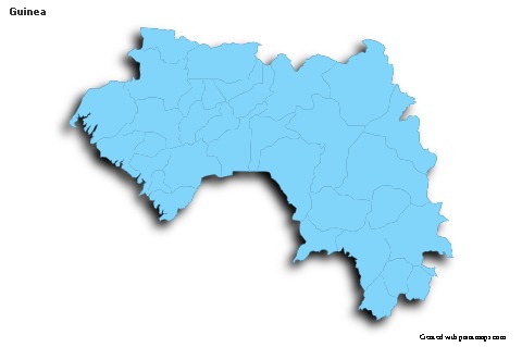 Sample Maps for Guinea (blue,outline,shadowy)