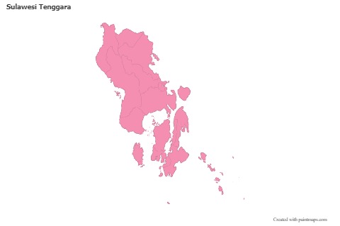 Sulawesi Tenggara için Örnek Haritalar (pembe,anahat)