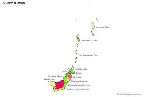 Sulawesi Utara için Örnek Haritalar (renkli)