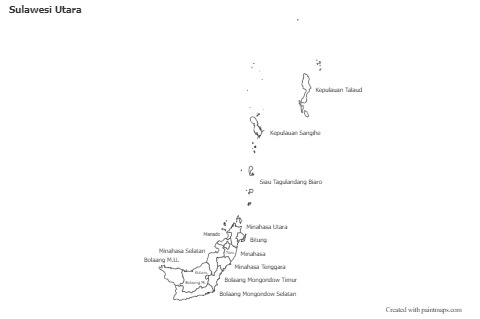 Sulawesi Utara için Örnek Haritalar (siyah-beyaz)