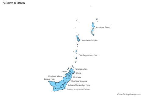 Sulawesi Utara için Örnek Haritalar (mavi)