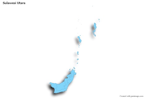 Sulawesi Utara için Örnek Haritalar (mavi,anahat,gölgeli)