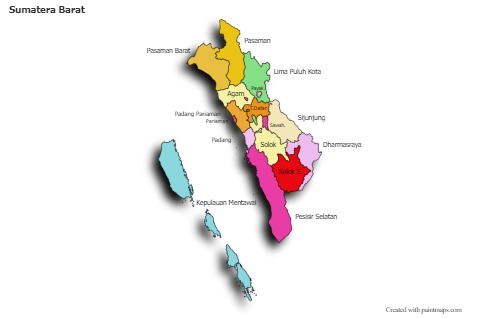 Sumatera Barat için Örnek Haritalar (renkli,gölgeli)