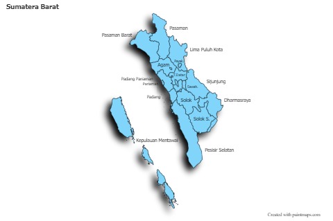 Sumatera Barat için Örnek Haritalar (mavi,gölgeli)