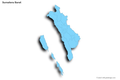 Sumatera Barat için Örnek Haritalar (mavi,anahat,gölgeli)