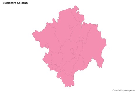 Sumatera Selatan için Örnek Haritalar (pembe,anahat)