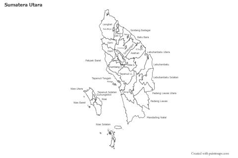 Sumatera Utara için Örnek Haritalar (siyah-beyaz)