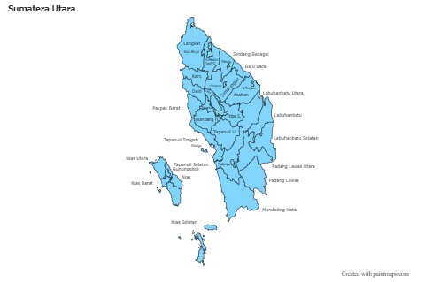 Sumatera Utara için Örnek Haritalar (mavi)