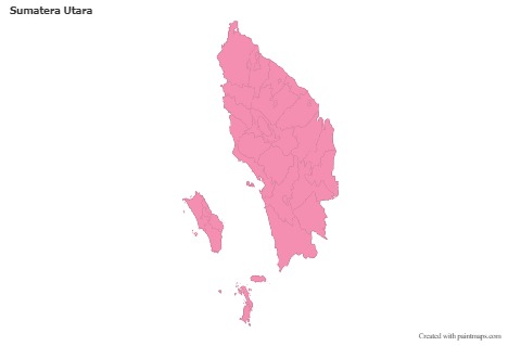 Sumatera Utara için Örnek Haritalar (pembe,anahat)