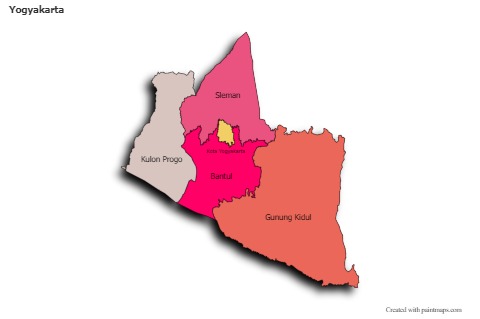 Yogyakarta için Örnek Haritalar (renkli,gölgeli)