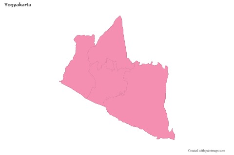 Yogyakarta için Örnek Haritalar (pembe,anahat)