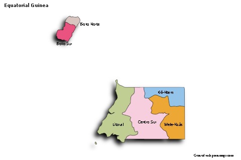 Sample Maps for Equatorial Guinea (colored,shadowy)