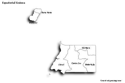 Sample Maps for Equatorial Guinea (black-white,shadowy)