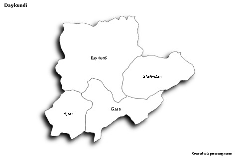Daykundi için Örnek Haritalar (siyah-beyaz,gölgeli)