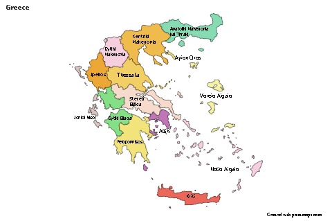 Mapas de muestra para Grecia (coloreado)