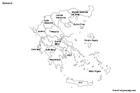 Mapas de muestra para Grecia (blanco-negro)