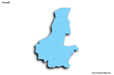 Contoh Peta untuk Faryab (biru,garis luar,bayangan)