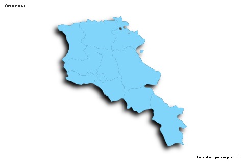 Sample Maps for Armenia (blue,outline,shadowy)
