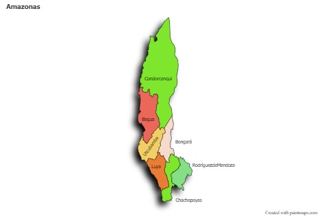 Mapas de muestra para Amazonas (coloreado,sombrío)