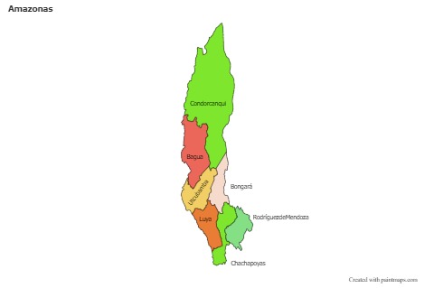 Mapas de muestra para Amazonas (coloreado)