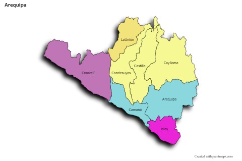 Sample Maps for Arequipa (colored,shadowy)