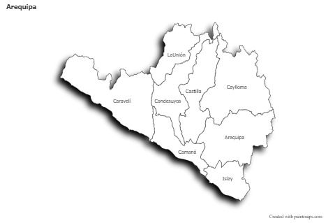 Sample Maps for Arequipa (black-white,shadowy)
