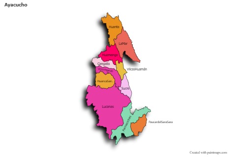 Contoh Peta untuk Ayacucho (berwarna,bayangan)