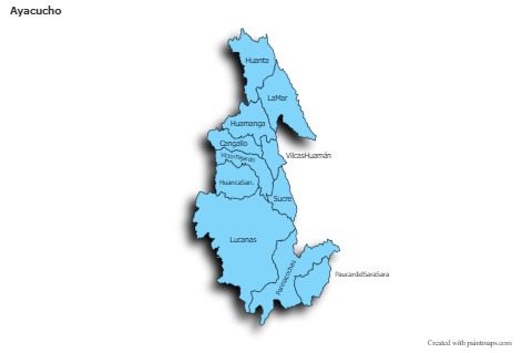 Contoh Peta untuk Ayacucho (biru,bayangan)