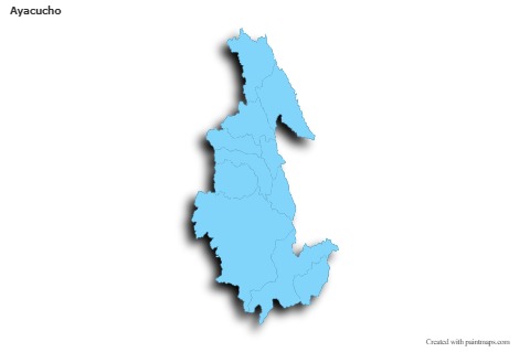 Contoh Peta untuk Ayacucho (biru,garis luar,bayangan)