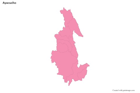 Contoh Peta untuk Ayacucho (merah jambu,garis besar)