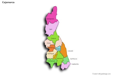 Sample Maps for Cajamarca (colored,shadowy)