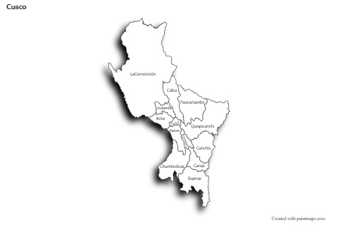Contoh Peta untuk Cusco (hitam-putih,bayangan)