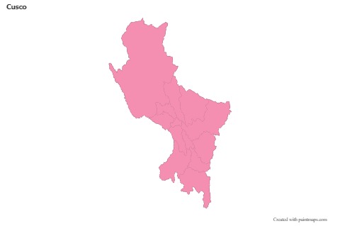Contoh Peta untuk Cusco (merah jambu,garis besar)