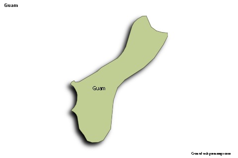 Contoh Peta untuk Guam (berwarna,bayangan)