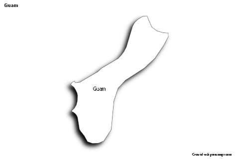 Contoh Peta untuk Guam (hitam-putih,bayangan)