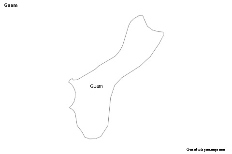 Contoh Peta untuk Guam (hitam-putih)